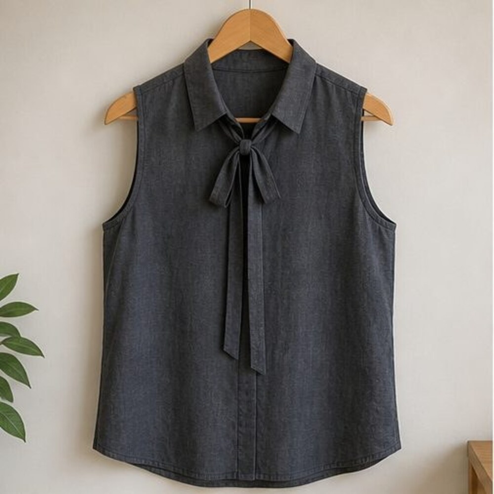 Charcoal V Neck Top